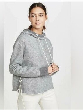 *Rag & Bone Amelia Lace Up Hoodie Cropped Womens Medium Elevated Basic